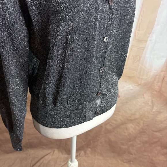 NEW Elie Tahari Silver Metallic Women's Cardigan - Picture 7 of 11